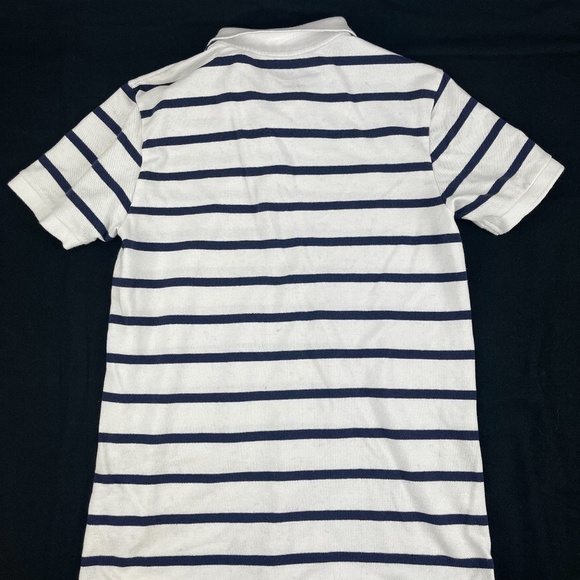 Old Navy Polo Mens Small White Blue Striped Anchor - Picture 8 of 8